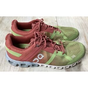 On Cloudflow Running Shoes pink red Lime Green Womens 8.5 Performance Trainers